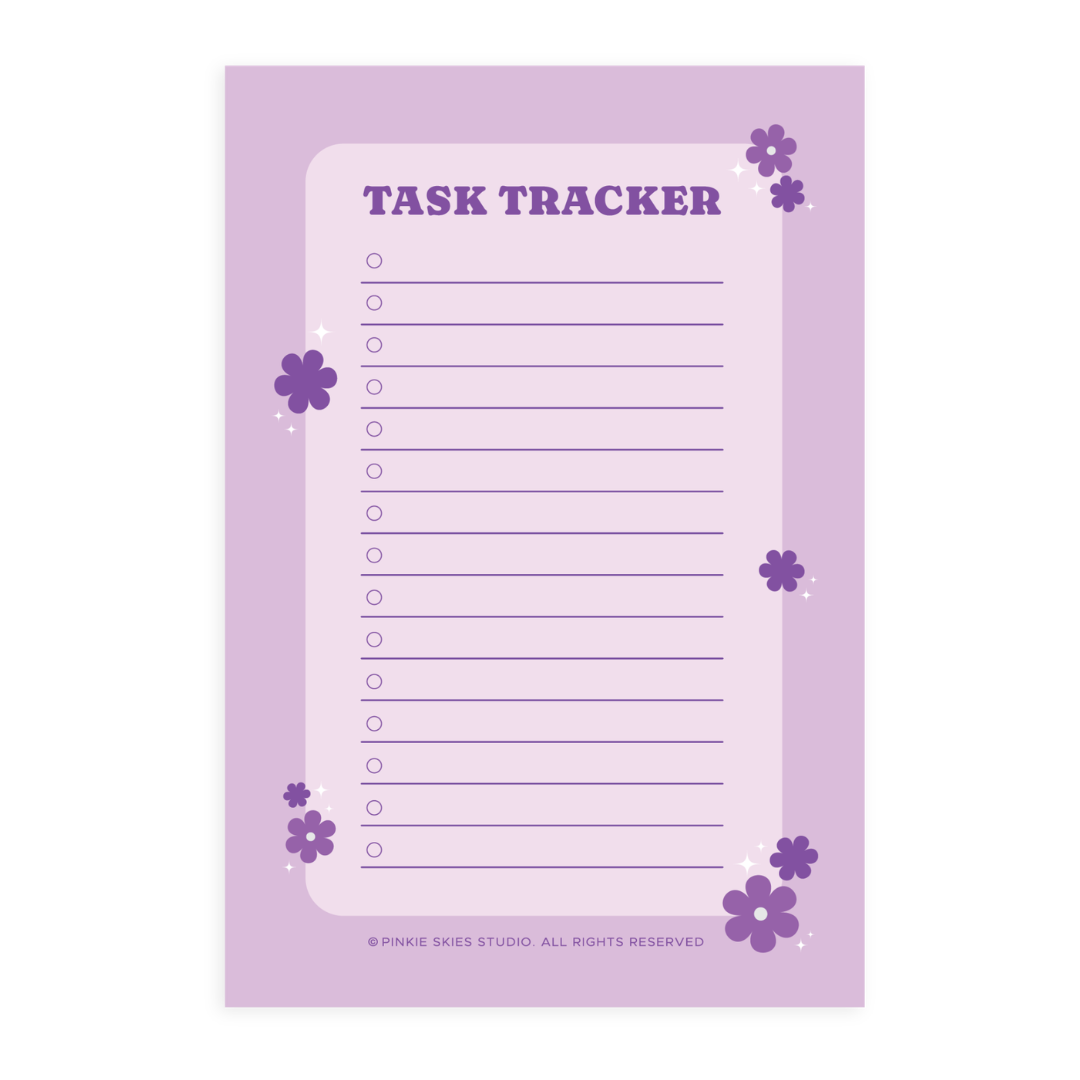 Bloom Task Tracker Pad - Pinkie Skies Studio