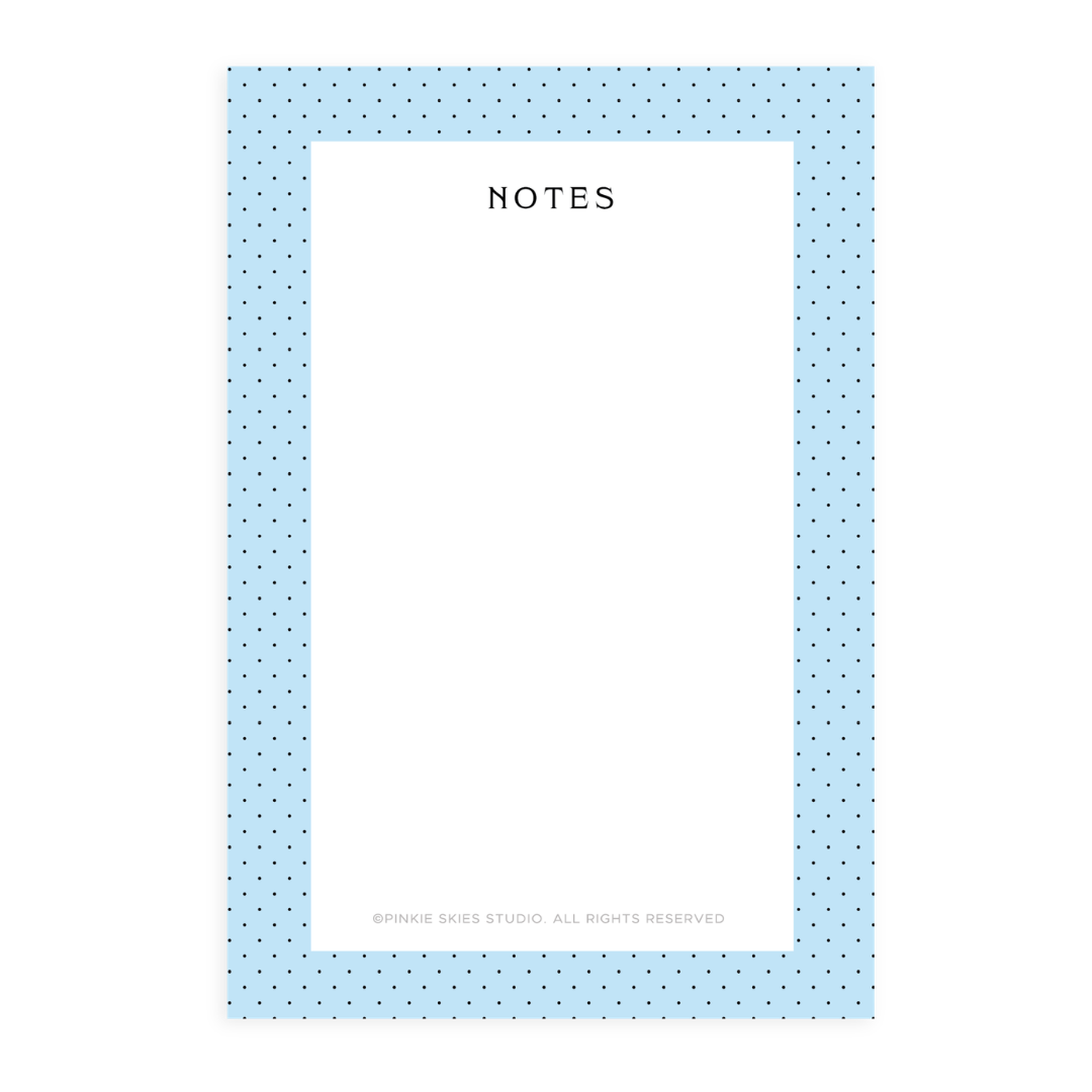 Polka Dot Notepad - Pinkie Skies Studio