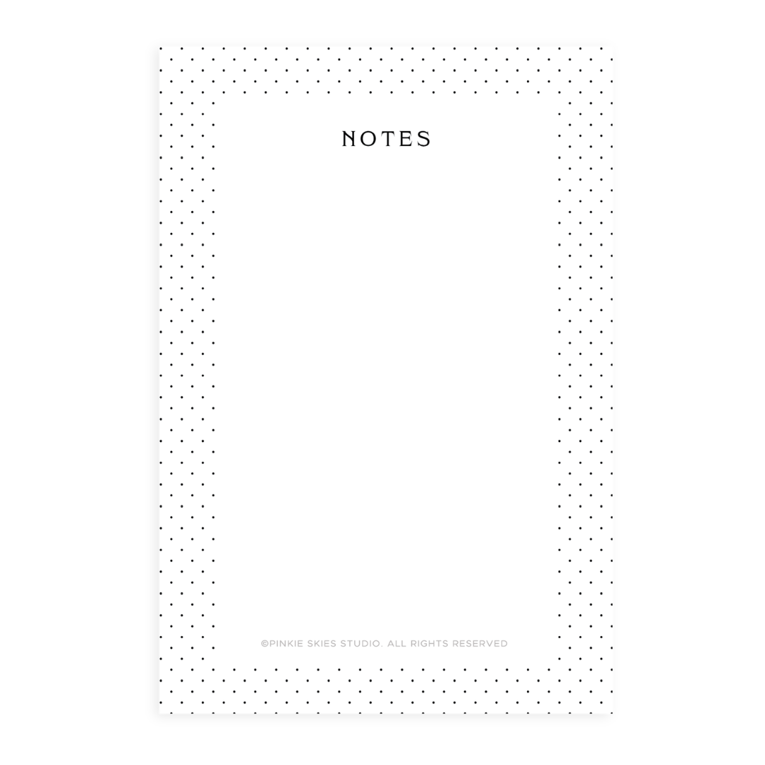 Polka Dot Notepad - Pinkie Skies Studio