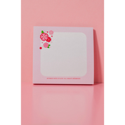 Product photography of Pinkie Skies Studio single sticky note with cherry blossom floral design on a pink background