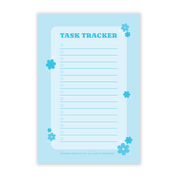 Bloom Task Tracker Notepad by Pinkie Skies Studio, featuring colorful design and organized task layout for efficient planning.